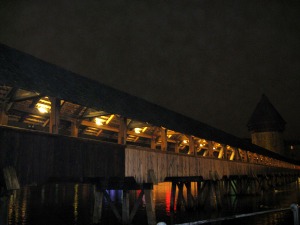 Chapel Bridge at night, Lucerne, Switzerland -4